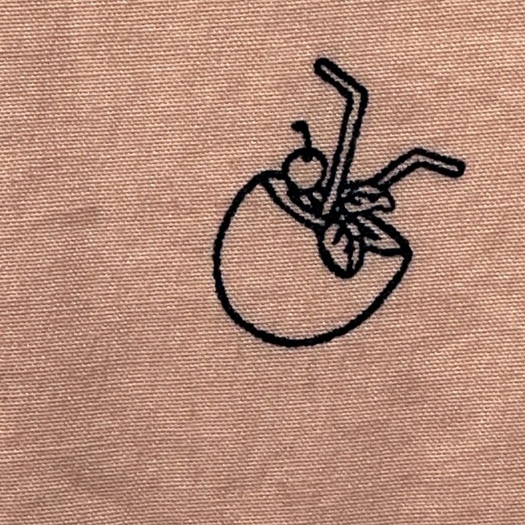 Weatherproof Vintage Short Sleeve Button Down Cocktail Print Top - Pink - Medium - Picture 3 of 11